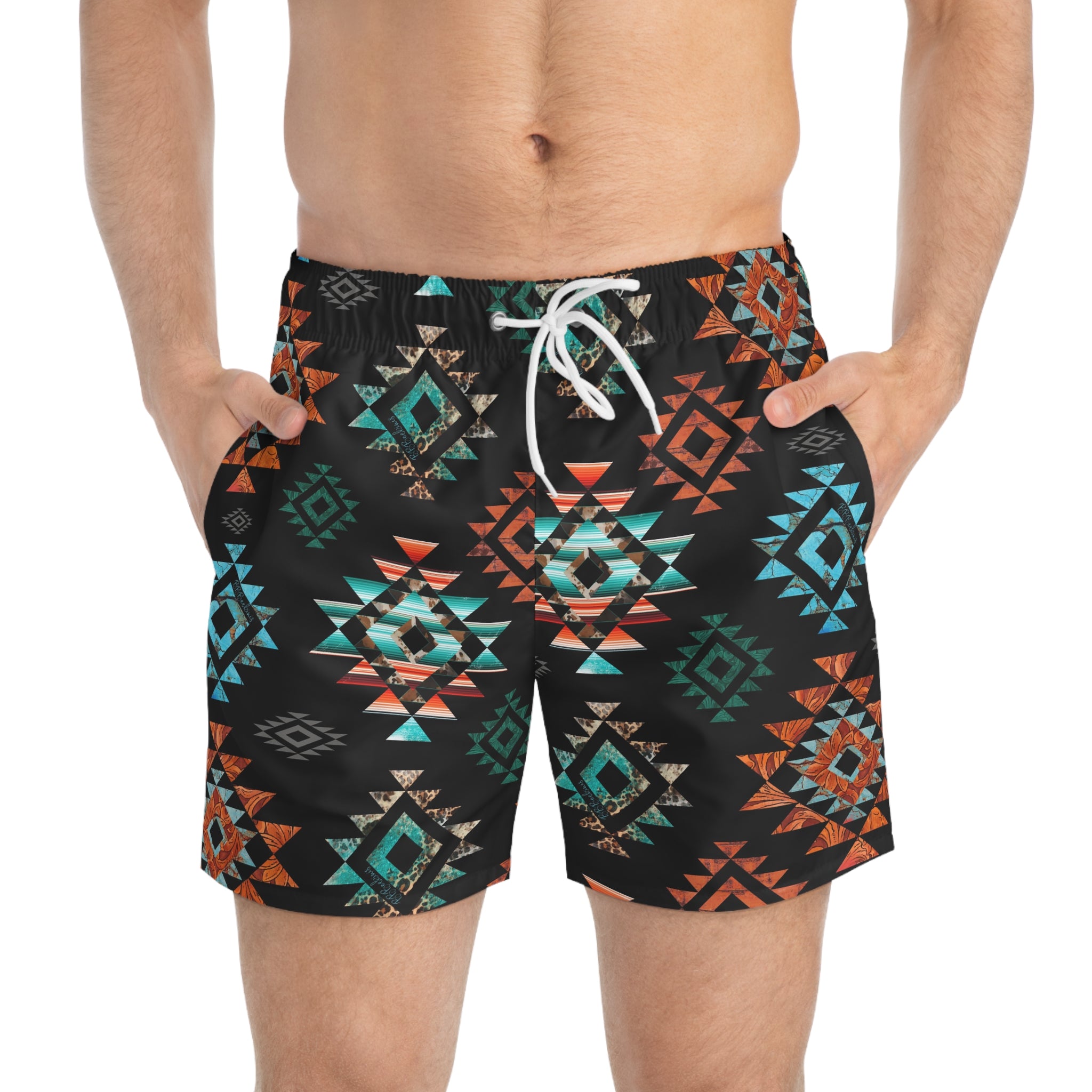 Space Renegade: Astronaut Calavera Outlaw Swim Trunks main image 1