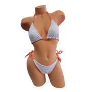 Poolside Pastel Peach Berry Triangle Top