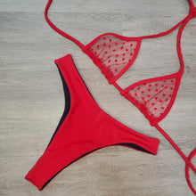 Load image into Gallery viewer, Sheer Fun Love Struck Red Triangle Top
