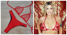 Load image into Gallery viewer, Sheer Fun Love Struck Red Triangle Top
