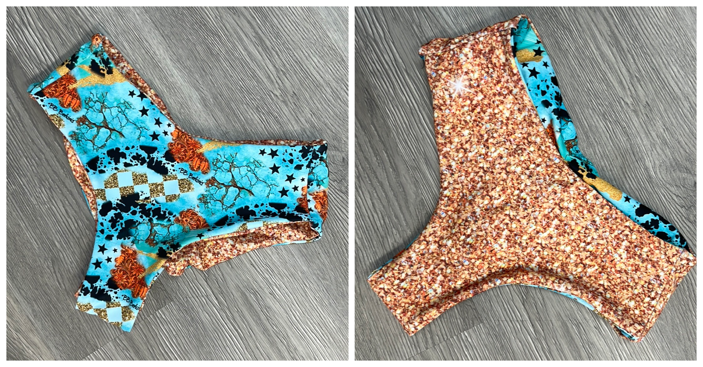 Turquoise Gem Glitter Kona Bottoms