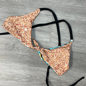 Turquoise Gem Glitter Whiskey River Top