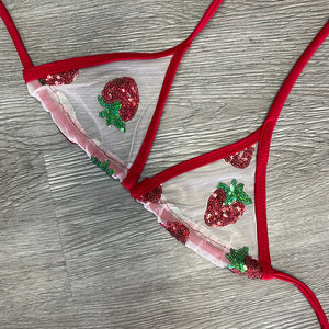 Sheer Fun Strawberries & Cream Triangle Top